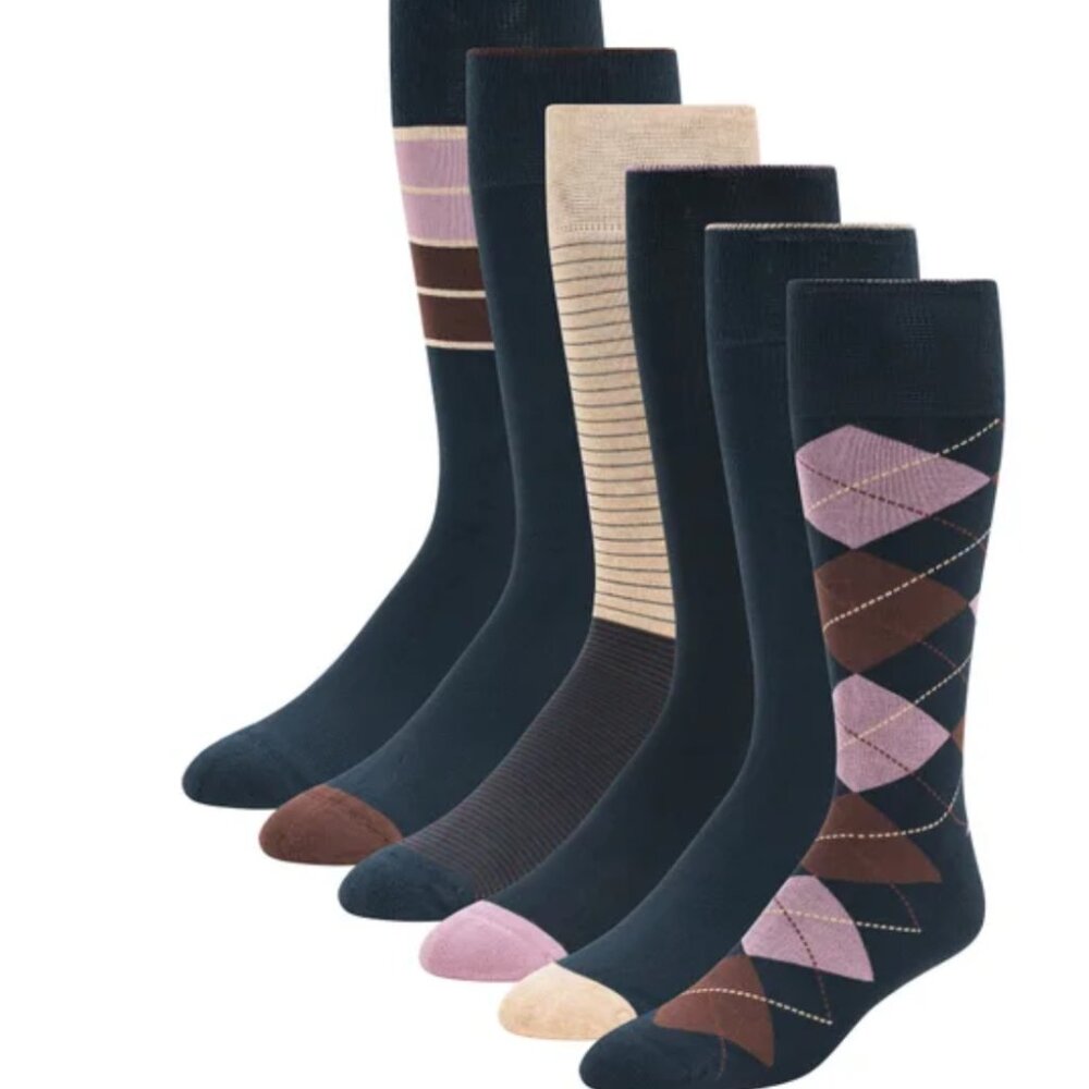 NWT Ted Baker Men Dress Sock, 6-pair NAVY